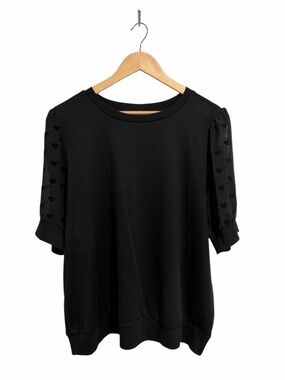 2/$30 torrid Women’s Lightweight French Terry Crewneck Lace SS Sweatshirt